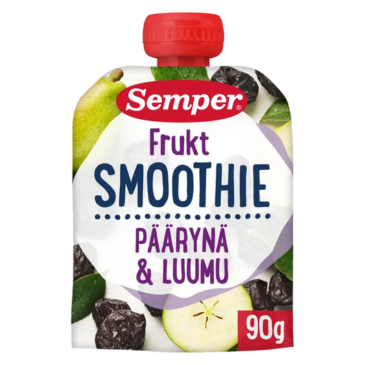 Semper Smoothie Päärynää&luumua 6kk hedelmäsose 90g｜Semper Smoothie 梨李子 6 个月果泥 90g