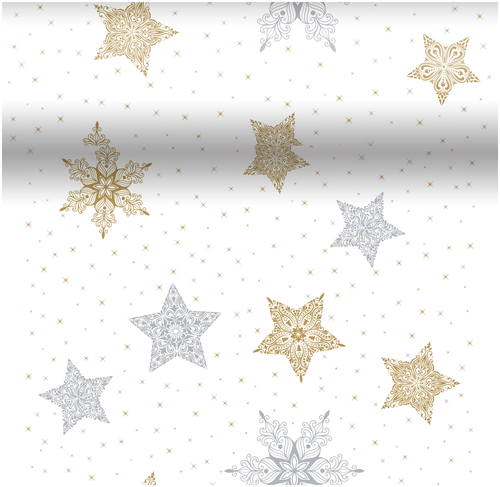 DUNI Dunicel® 0,4  x  4,8m Snowstars White perforoitu poikkiliina