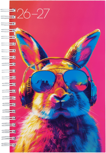 Time System 学校日历 Cool Animals 26-27 18个月 彩色兔子