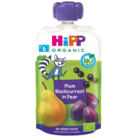 HiPP 100g Luomu Smoothie Päärynää, Luumua&Mustaherukkaa 6 kk｜HiPP 100 克有机梨、李子和黑醋栗冰沙 6 个月