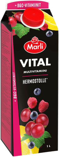 Marli Vital Multivitamiini hedelmämehujuoma + B&C -vitamiinit 1 L｜Vital Marli Vital 多种维生素果汁饮料 + B&C 维生素 1 L