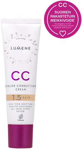 Lumene CC调色粉底液SK20 1.5白皙色 30 ml｜Lumene CC Color Correcting Meikkivoide SK20 1.5 Fair 30 ml