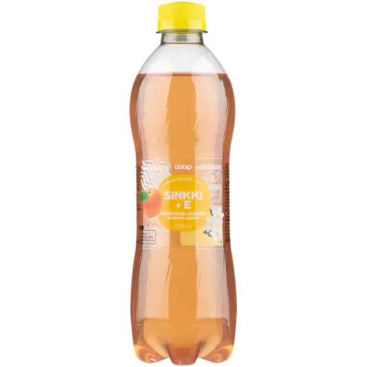 Coop aprikoosi-jasmiini sinkki + E-vitamiini hiilihapotettu juoma 0,5l｜Coop 杏茉莉锌+维生素E碳酸饮料 0,5l
