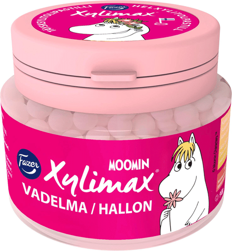 Fazer Xylimax Moomin 覆盆子含片 90 g｜Fazer Xylimax Moomin vadelmapastilli 90 g