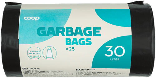 Coop 垃圾袋30升黑色 25kpl