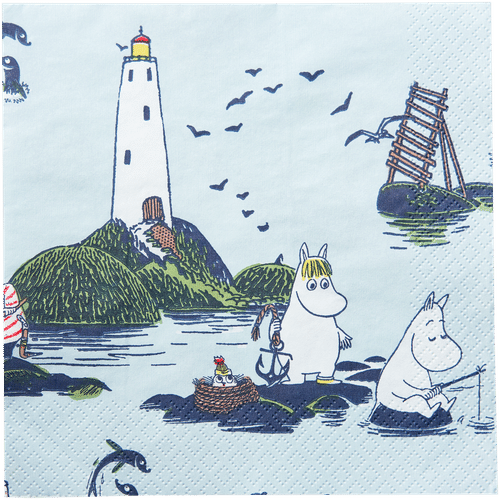 Moomin tissue lautasliina Muumit ja meri 33cm 20kpl
