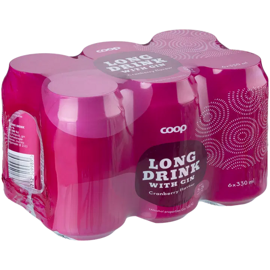 6 x Coop Cranberry long drink 5,5% 0,33 l tlk｜Coop 6 x Coop 蔓越莓长饮 5.5% 0.33 l tlk