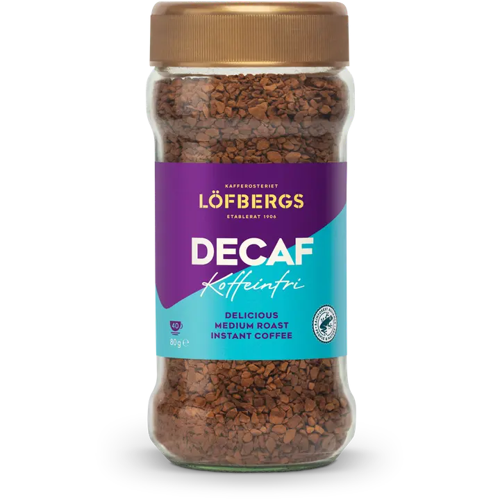 Löfbergs Kofeiiniton pikakahvi 80 g Rainforest Alliance｜Löfbergs 脱咖啡因速溶咖啡 80 克 雨林联盟