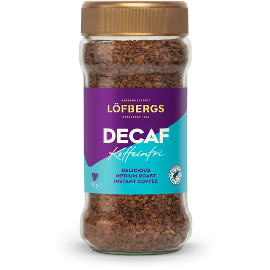 Löfbergs Kofeiiniton pikakahvi 80 g Rainforest Alliance｜Löfbergs 脱咖啡因速溶咖啡 80 克 雨林联盟