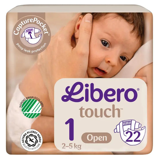 LIBERO Touch teippivaippa koko 1, 22kpl, 2-5 kg｜Libero Touch 胶带尿布尺寸 1，22 件，2-5 公斤