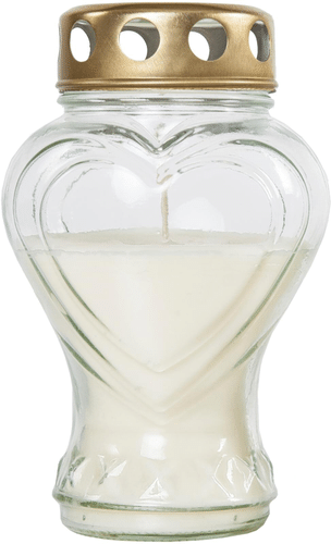 Hansa Candle lasinen hautakynttilä Sydän n. 60h