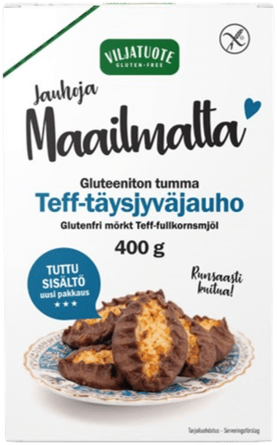 Virtasalmen Viljatuote Gluteeniton Tumma Tef-täysjyväjauho 400g｜Virtasalmen Viljatuote 无麸质深色Tef全麦粉 400g