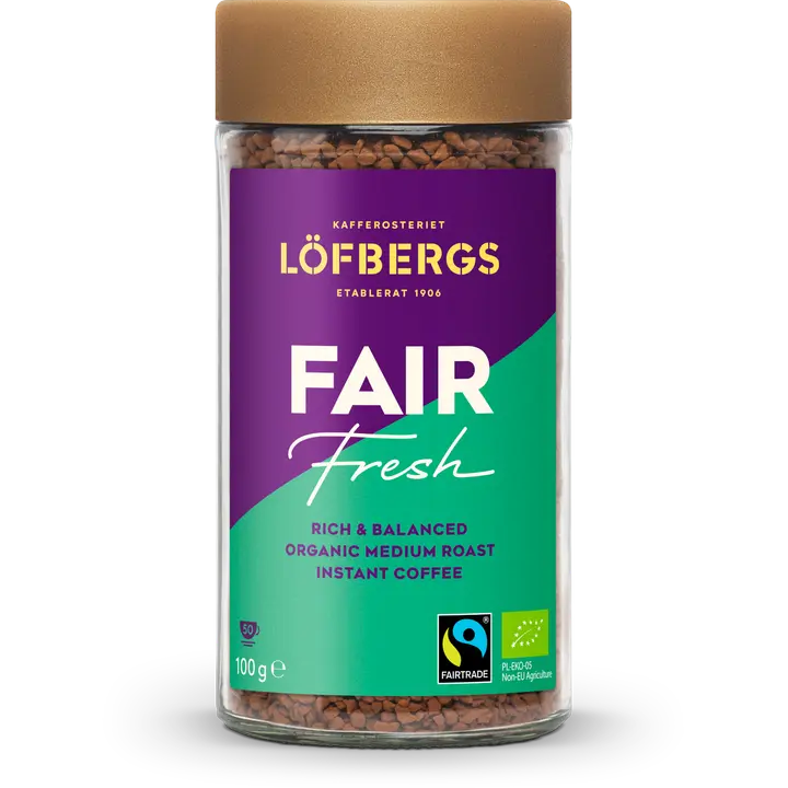 Löfbergs Fair Fresh Instant pikakahvi 100 g Reilukauppa Luomu｜Löfbergs Fair Fresh 速溶速溶咖啡 100 克 公平贸易有机