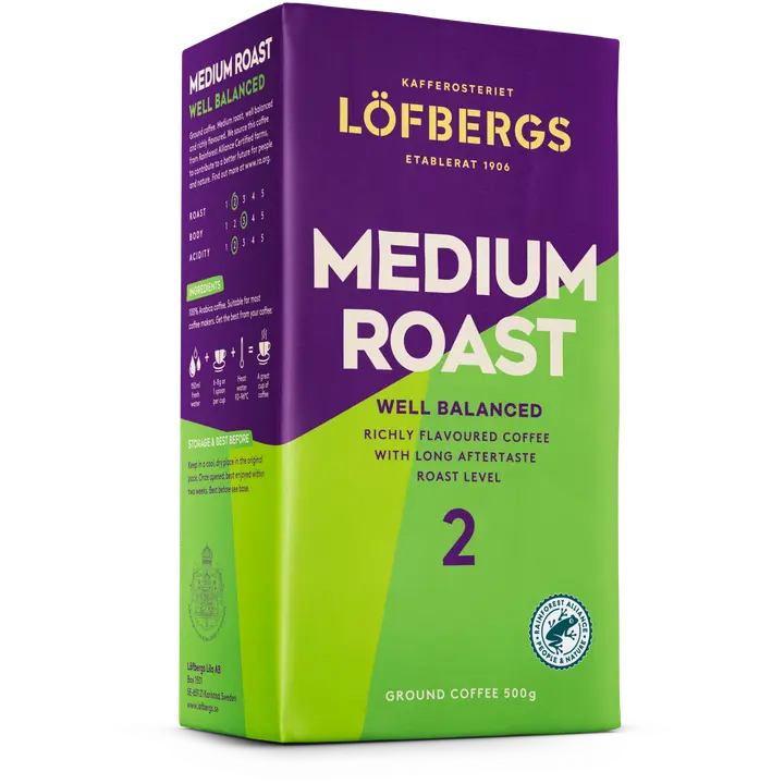 Löfbergs Medium Roast Suodatinkahvi 500 g Rainforest alliance｜Löfbergs 中度烘焙过滤咖啡 500 克 雨林联盟