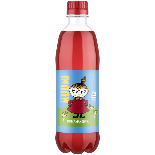 Muumi Metsämansikka virvoitusjuoma muovipullo 0,5 L｜Muumi 森林草莓汽水塑料瓶 0,5 L
