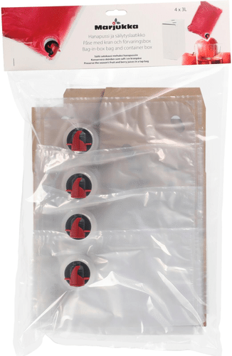 Marjukka 袋装酒袋 3升 4个+盒子