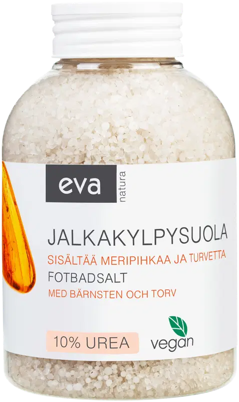 eva 自然足浴盐，含琥珀和泥炭 600 g｜Eva Natura Jalkakylpysuola, sisältää meripihkaa ja turvetta 600 g