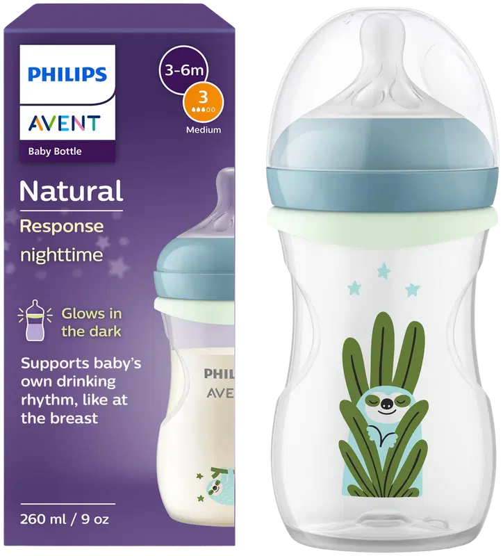 Avent SCY903/81 自然奶瓶 3.0 夜光 9盎司 1PACK｜SCY903/81 BOTTLE NAT 3.0 GLOW 9OZ 1PACK