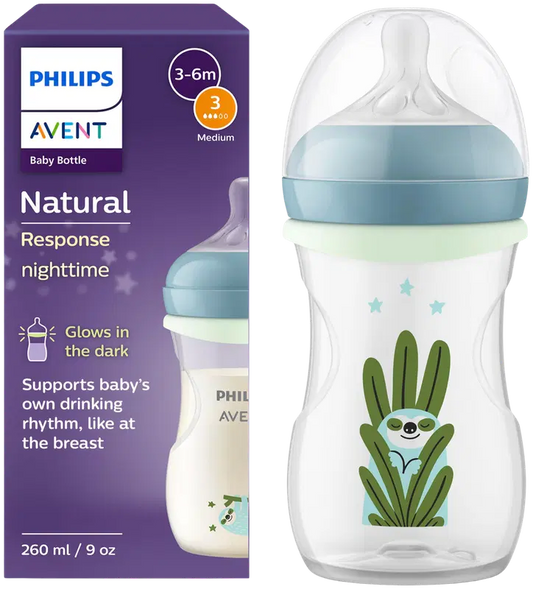 Avent SCY903/81 自然奶瓶 3.0 夜光 9盎司 1PACK