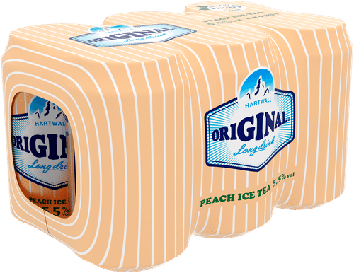 Hartwall Original Long Drink 6 x Hartwall 原味长饮蜜桃冰茶 5.5% 0,33 l