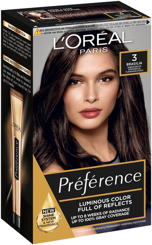 L'Oréal Paris Préférence 3 Brasilia 深棕色持久染发剂 1kpl
