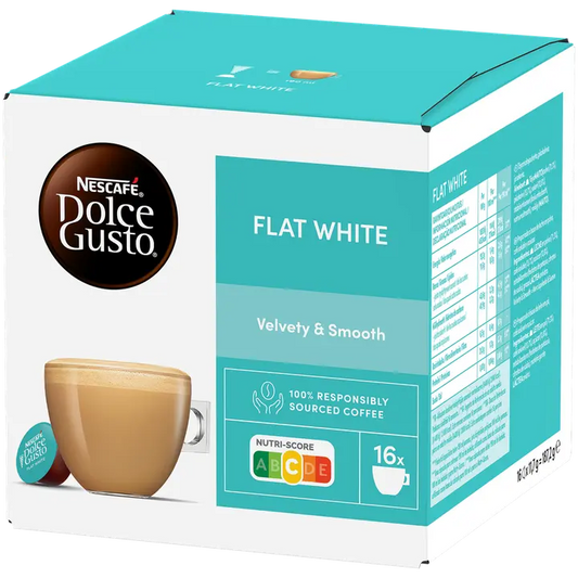 Nescafé Dolce Gusto 16kaps/187,2g Flat white maitokahvikapseli｜Dolce Gusto Nescafé Dolce Gusto 16粒/187.2g 纯白牛奶咖啡胶囊