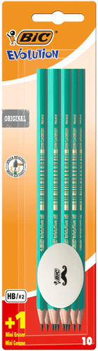 BiC Eco Evolution 10支铅笔+橡皮