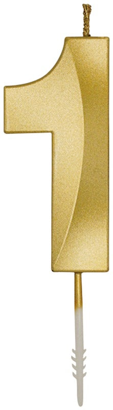 Kakkukynttilä 1 kultainen 6 cm