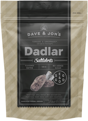 Dave&Jons Kivettömät Salmiakkitaatelit 125 g