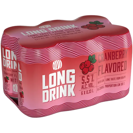6xOLVI Long drink Cranberry with gin 5,5 % 0,33 l tlk｜OLVI Long drink 6xOLVI 蔓越莓长饮杜松子饮品 5.5% 0.33 l tlk