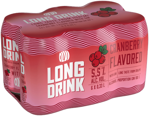OLVI Long drink 6罐OLVI 蔓越莓长饮 5.5% 0.33升罐装