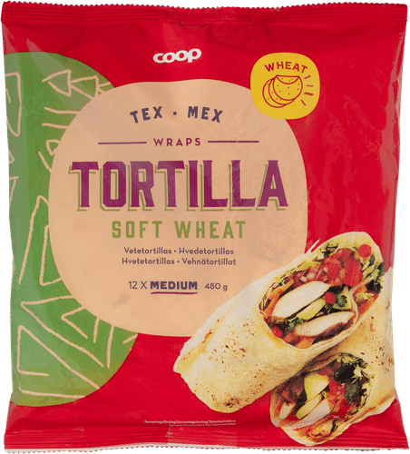 Coop 小麦玉米饼 480克 12 kpl｜Coop vehnätortilla 480 g 12 kpl