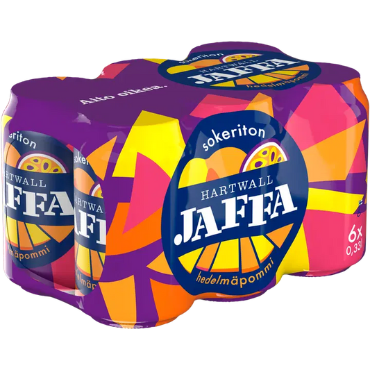 6 x Hartwall Jaffa Hedelmäpommi Sokeriton virvoitusjuoma 0,33 l｜Hartwall Jaffa 6 x Hartwall Jaffa 水果炸弹无糖软饮料 0,33 l
