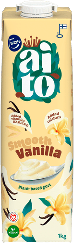 Fazer Aito Kasvipohjainen Gurtti Vanilja 1 kg, vaniljakauravälipala