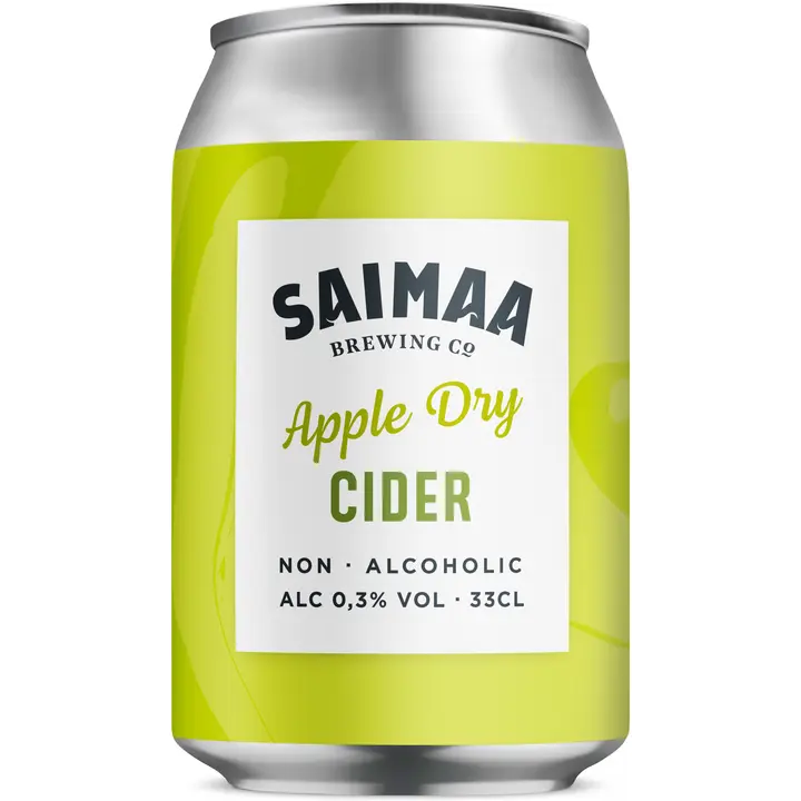 Saimaa Apple Dry Non-Alcoholic Cider 0,3% siideri 0,33l tölkki｜Saimaa 苹果干0度苹果饮品 0.3% 苹果饮品 0.33 升罐装