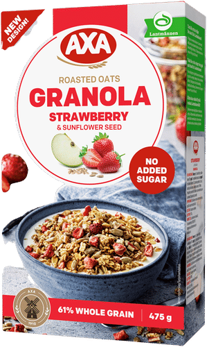 AXA Granola Mansikka & Auringonkukansiemenet 475g｜AXA 格兰诺拉草莓葵花籽 475g