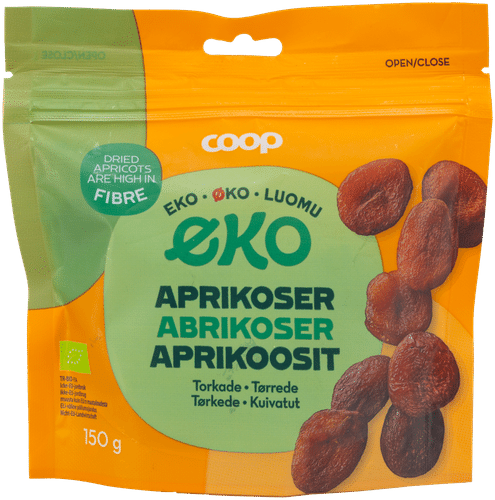 Coop kuivatut aprikoosit luomu 150 g  