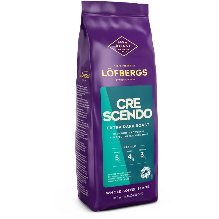 Löfbergs Crescendo Papukahvi 400 g Rainforest Alliance｜Löfbergs Crescendo Bean 咖啡 400 克 雨林联盟