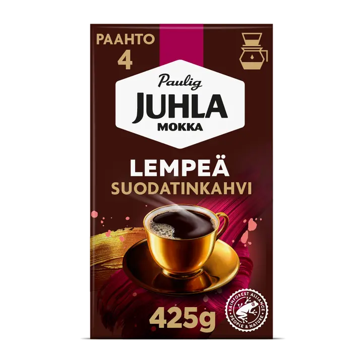 Paulig Juhla Mokka Lempeä kahvi suodatinjauhatus 425g｜Juhla Mokka Paulig Juhla 摩卡 温和咖啡过滤研磨 425g