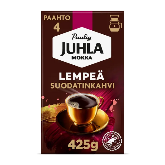 Paulig Juhla Mokka Lempeä kahvi suodatinjauhatus 425g｜Juhla Mokka Paulig Juhla 摩卡 温和咖啡过滤研磨 425g