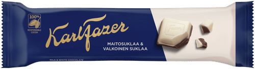 Karl Fazer 牛奶巧克力与白巧克力棒 38g｜Karl Fazer maitosuklaa ja valkosuklaa suklaapatukka 38g