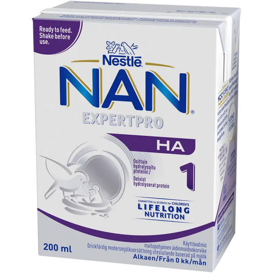 Nestlé Nan 200ml HA 1 maitopohjainen käyttövalmis äidinmaidonkorvike｜Nestlé NAN 200ml HA 1 即用婴儿配方奶粉