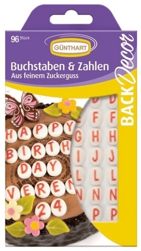 Günthart kakunkoriste kirjaimet ja numerot  27g｜Decor 金特蛋糕装饰字母与数字 27g