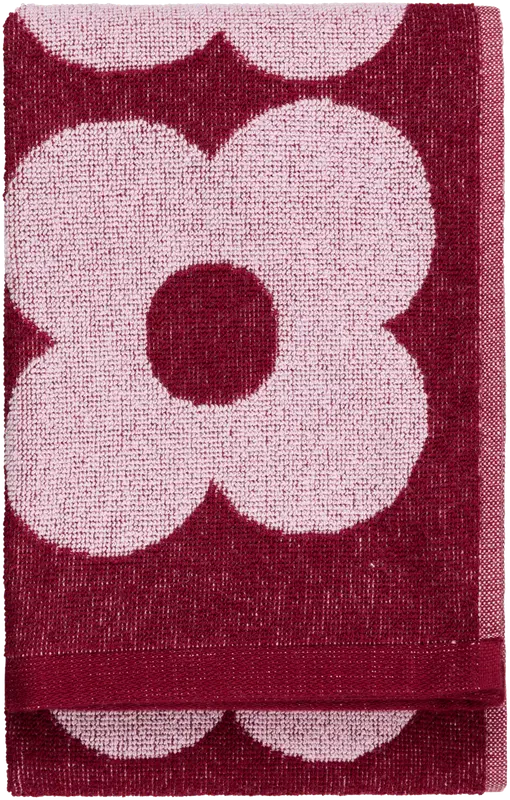 Finlayson 手巾 花朵 50x70 酒红-粉红｜Finlayson käsipyyhe Kukka 50x70 viinini punainen-roosa