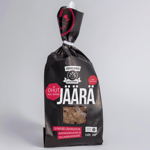 Viipurilainen Ruis siemen-Jäärä ohut 100% ruispalaleipä 6kpl/300g｜Viipurilainen 黑麦籽冰人薄片100%黑麦面包6片/300克