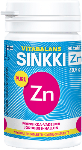 Vitabalans 锌 Zn 90片，草莓和覆盆子味咀嚼片