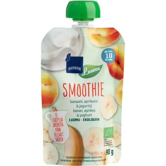 Rainbow smoothie banaani, aprikoosi & jogurtti luomu 90 g 10 kk｜Rainbow 有机香蕉、杏子和酸奶冰沙 90 克 10 个月