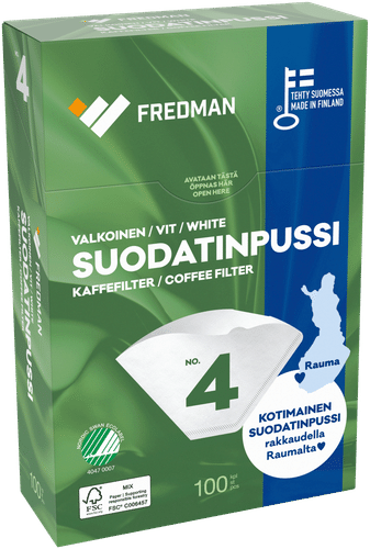 Fredman suodatinpussi No 4 valkoinen 100kpl｜Fredman 滤袋No 4 白色 100kpl