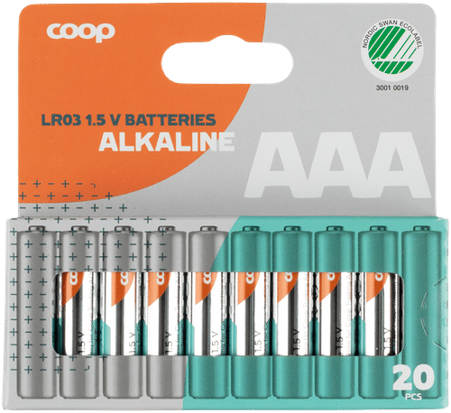 Coop 碱性电池 AAA/LR03/1.5V 20 kpl