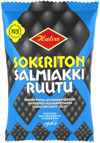 Halva 无糖甘草方块 90 g｜Halva Sokeriton Salmiakkiruutu 90 g